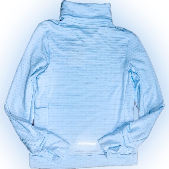 NWT Nike Running Therma-Fit SZ XS baby blue turtleneck w/logo/bust 38”-44” - Picture 3 of 7
